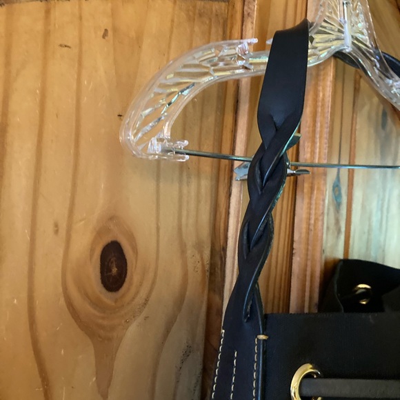 Dooney & Bourke black fabric leather satchel purse - Picture 3 of 8